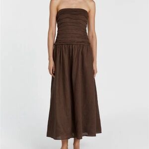 DISSH Catania Brown Strapless Dress